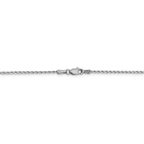 1.25mm, 14k White Gold, Solid Parisian Wheat Chain Necklace, 18 Inch - Picture 4 of 8